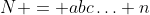 N = abc\hdots n