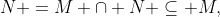 N =M \cap N \subseteq M,