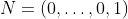 N=(0,\ldots,0,1)