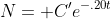 N= C'e^{-.20t}