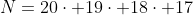 N=20\cdot 19\cdot 18\cdot 17