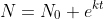 N=N_0 e^{kt}