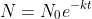 N=N_0e^{-kt}