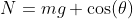 N=mg \cos(\theta)