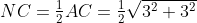 NC=\tfrac12AC=\tfrac12\sqrt{3^2+3^2}