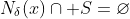 N_{\delta}(x)\cap S=\varnothing
