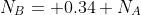 N_B= 0.34 N_A