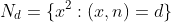 N_d=\{x^2:(x,n)=d\}