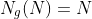 N_g(N)=N
