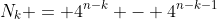 N_k = 4^{n-k} - 4^{n-k-1}