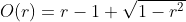 O(r)=r-1+\sqrt{1-r^2}