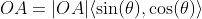 OA=|OA|\langle\sin(\theta),\cos(\theta)\rangle