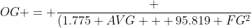 OG = \frac {(1.775 AVG + 95.819 FG^2)}{(95.819 + AVG)}
