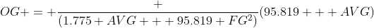 OG = \frac {(1.775 AVG + 95.819 FG^2)}{(95.819 + AVG)}
