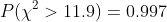 P(\chi^2>11.9)=0.997