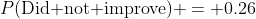P(\textnormal{Did not improve}) = 0.26
