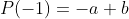 P(-1)=-a+b