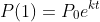 P(1)=P_0e^{kt}