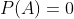 P(A)=0