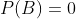 P(B)=0