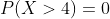 P(X>4)=0