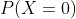P(X=0)
