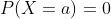 P(X=a)=0