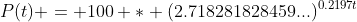 P(t) = 100 * (2.718281828459...)^{0.2197t}