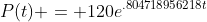 P(t) = 120e^{.804718956218t}
