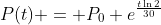P(t) = P_0 e^{\frac{t\ln{2}}{30}}