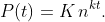P(t)=K\,n^{kt}.