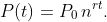 P(t)=P_{0}\,n^{rt}.