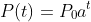P(t)=P_{0}a^t