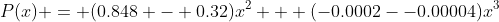 P(x) = (0.848 - 0.32)x^2 + (-0.0002--0.00004)x^3