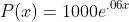 P(x)=1000e^{.06x}