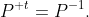 P^{\textsc t}=P^{-1}.