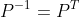 P^{-1}=P^T