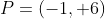 P=(-1, 6)