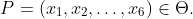P=(x_1,x_2,\ldots,x_6)\in\Theta.
