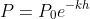 P=P_0e^{-kh}