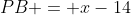 PB = x-14