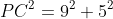 PC^2=9^2+5^2