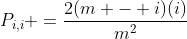 P_{i,i} =\frac{2(m - i)(i)}{m^2}