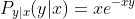 P_{y|x}(y|x)=xe^{-xy}