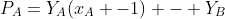P_A=Y_A(x_A -1) - Y_B