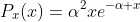 P_x(x)=\alpha^2xe^{-\alpha x}
