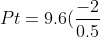 Pt=9.6(\frac{-2}{0.5})^{t} + 20.4