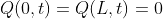 Q(0,t)=Q(L,t)=0