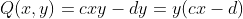 Q(x,y)=cxy-dy=y(cx-d)