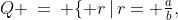 Q \:=\: \{ r\,|\,r= \tfrac{a}{b},\;a,b \in Z,\;b \ne 0 \}